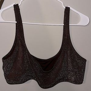GLITTER SWIM SCOOP BIKINI TOP